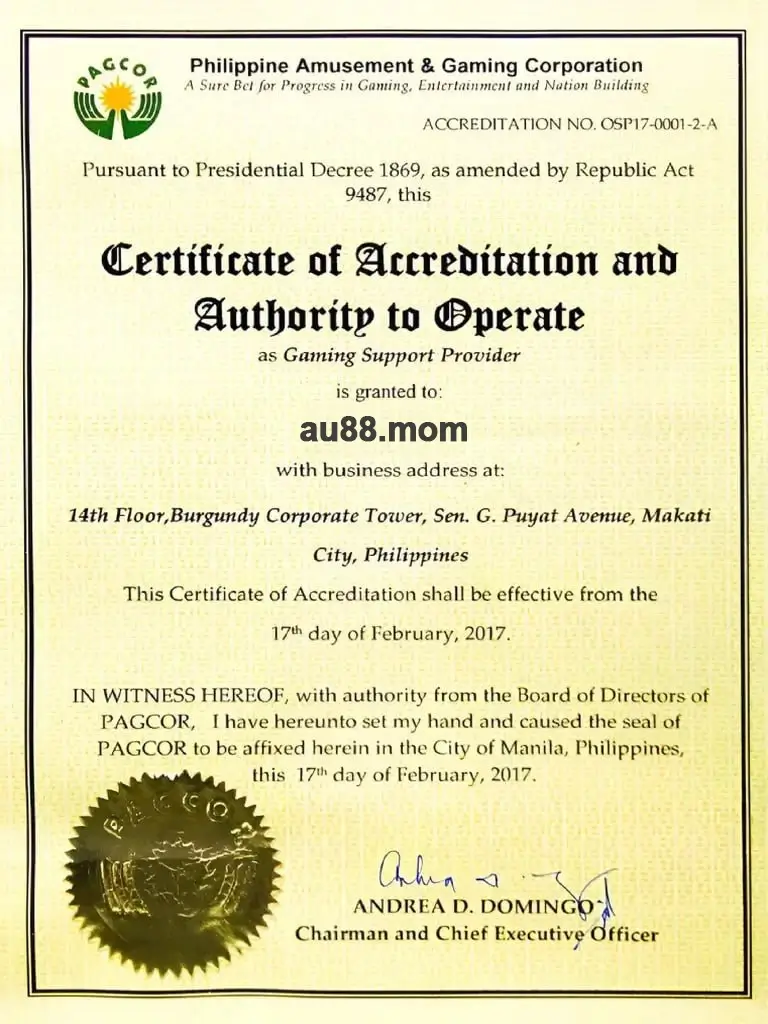 cetificate-au88mom
